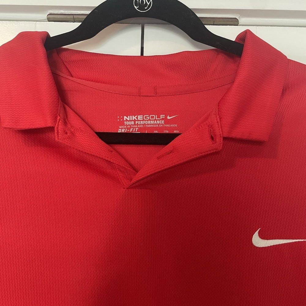Nike Men's Golf Tour Performance Polo Shirt 2XL, Red, Collared - Picture 2 of 7